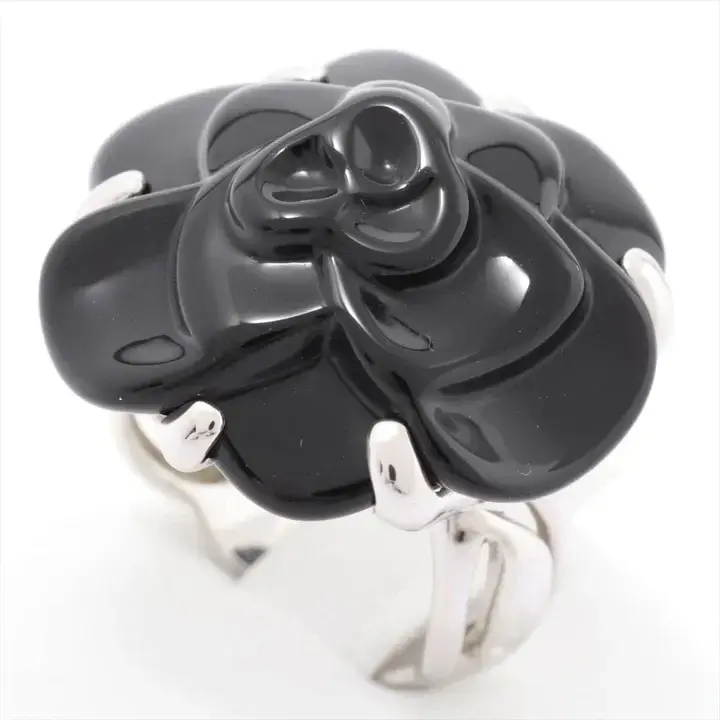 Chanel Camellia Onyx Ring